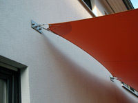 PVC-Segel für Sonnenschutz, Wandhalter mit Edelstahlplatte
