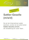 Stellenausschreibung Sattler-Geselle